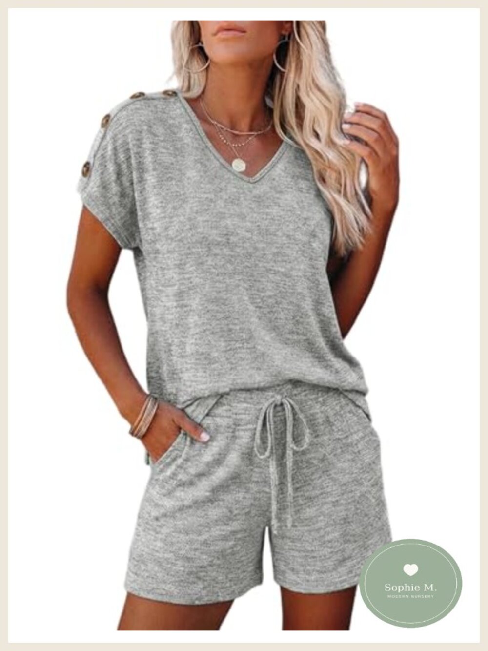 Kids Girls 2 Piece Pajama Set V-Neck Short Sleeve Pull On